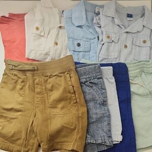 Boy Summer Outfit 9 piece Bundle. 4t / Size 4 Boy Shorts And Short Sleeve Tops